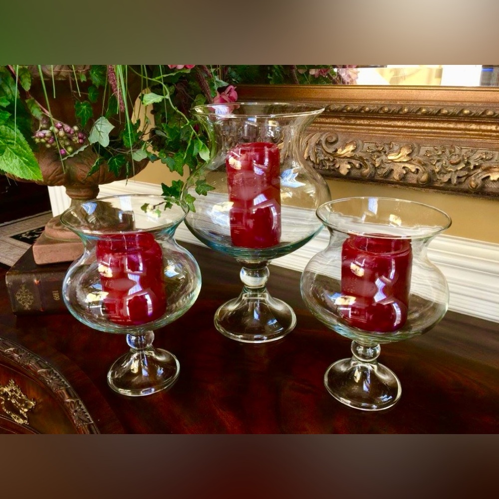 SLAH Madeline 9" Glass Hurricane Vase Display Decor Southern Living at … - Picture 5 of 5